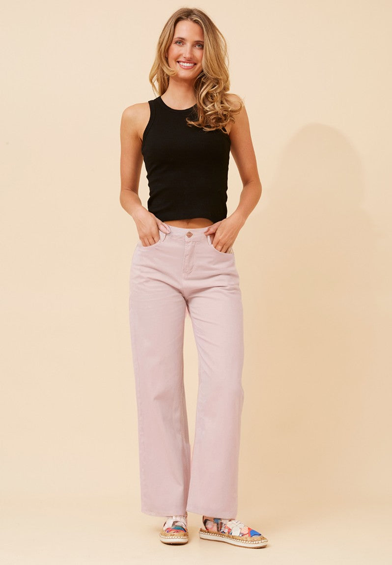 Wide Leg Jeans in Blush