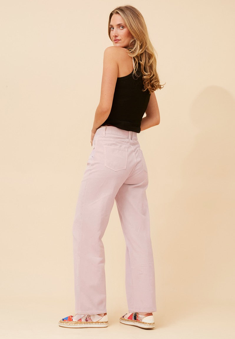 Wide Leg Jeans in Blush