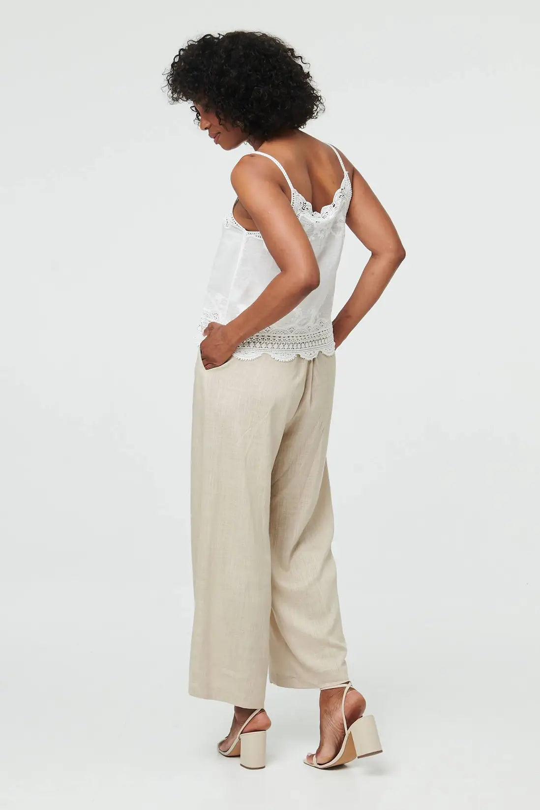 Embroidered Vest Top in White