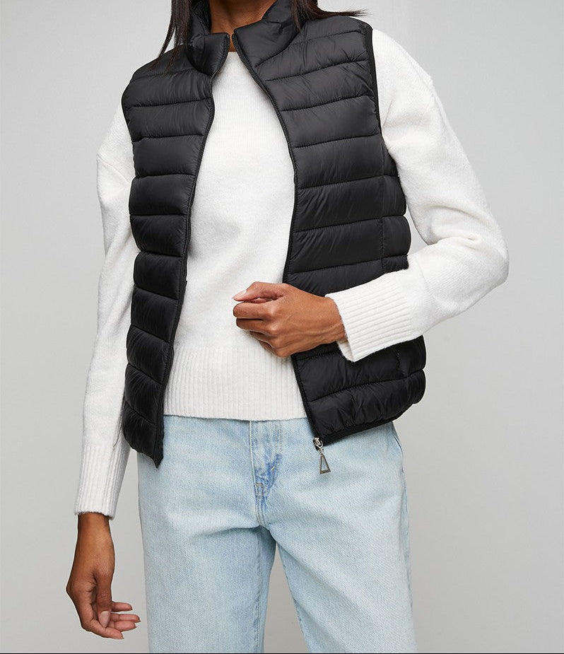 Sleeveless Puffer in Black