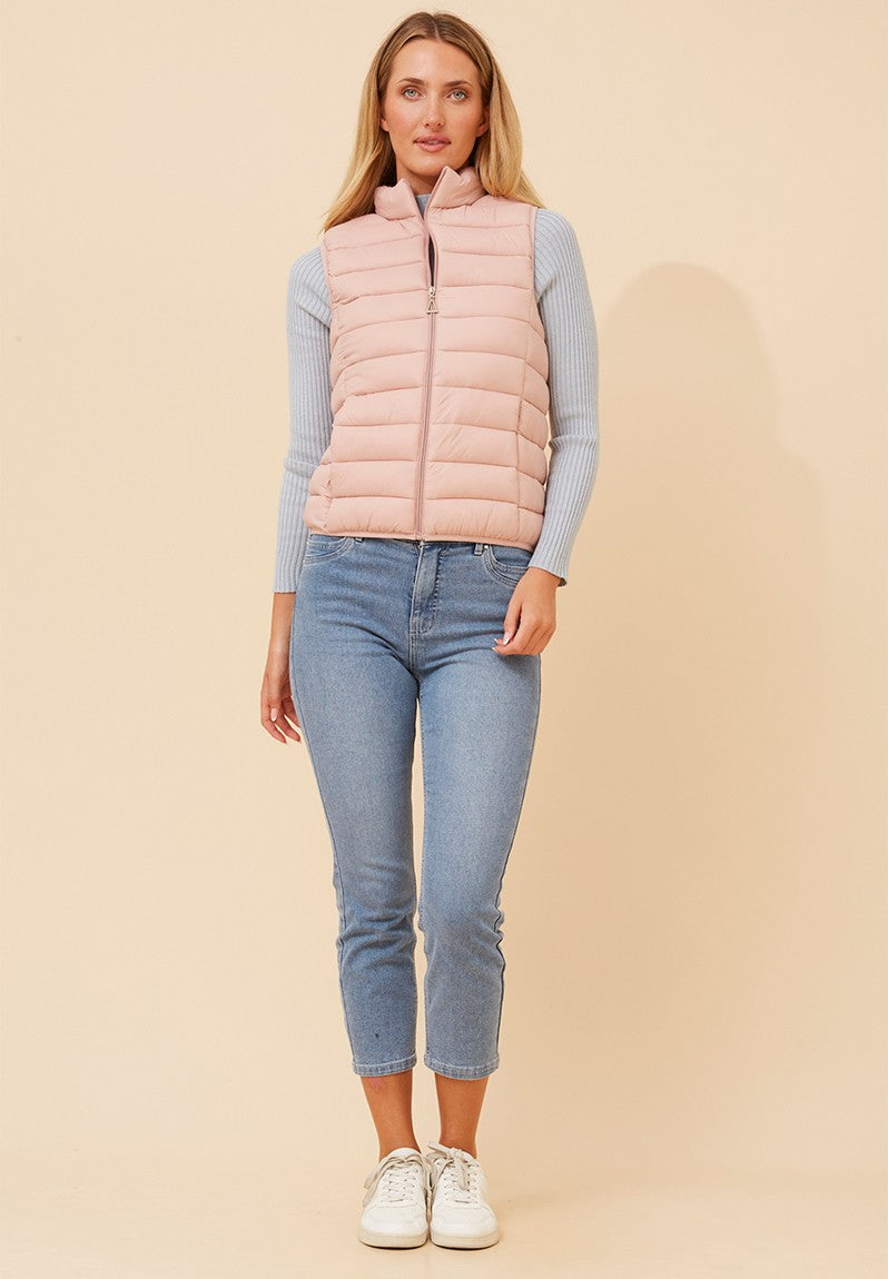 Sleeveless Puffer in Pink
