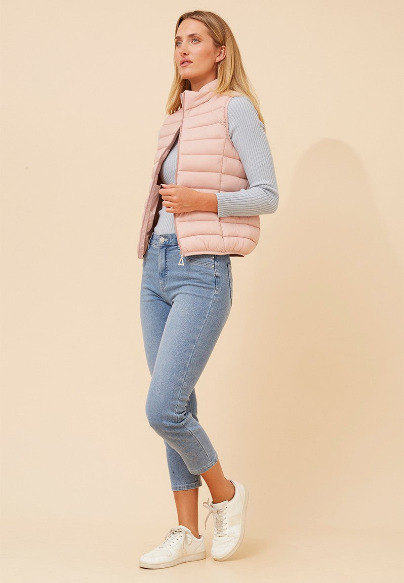 Sleeveless Puffer in Pink