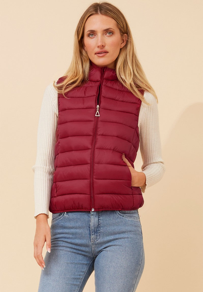 Sleeveless Puffer in Red