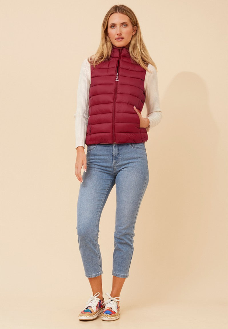 Sleeveless Puffer in Red