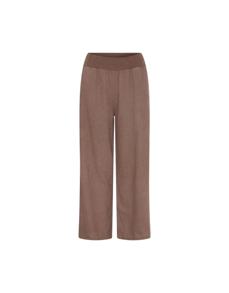 Anette Linen Pants in Cold Brown