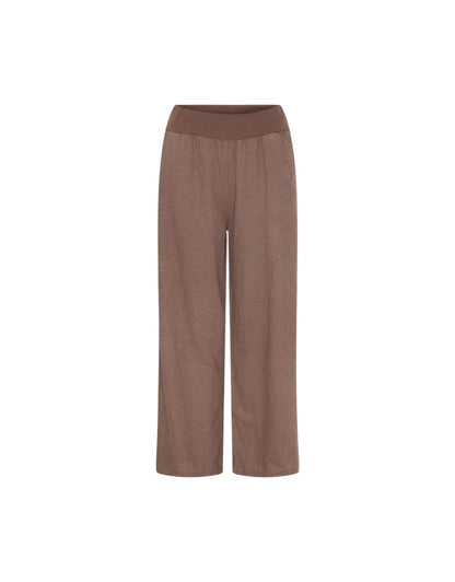 Anette Linen Pants in Cold Brown