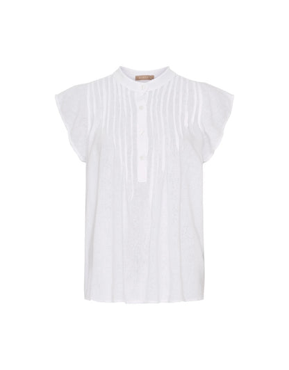 Annie Linen Top in White