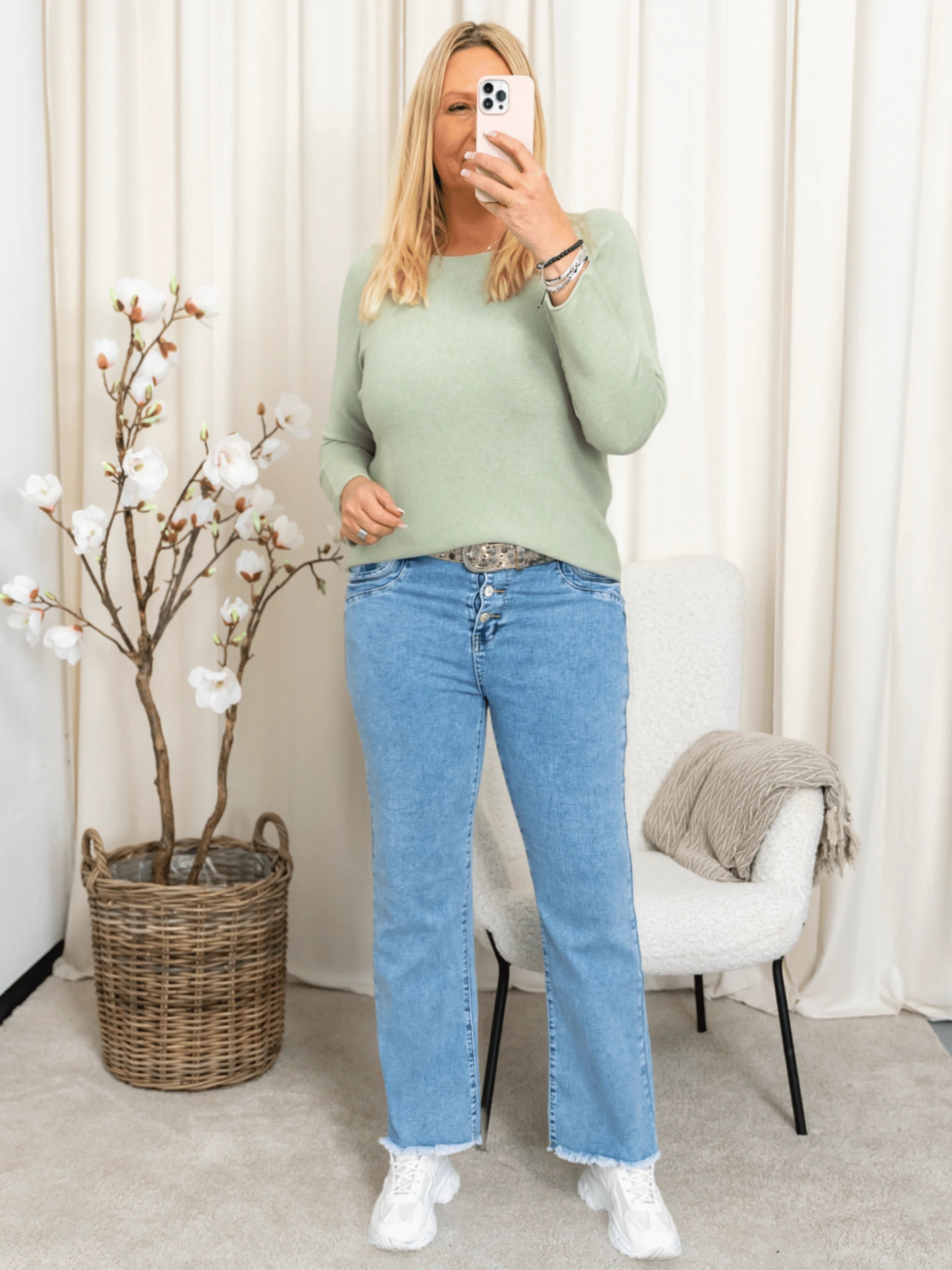 Dagmar Knit Sweater in Salvia