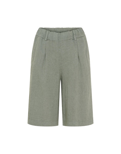 Jessica Linen Shorts in Military