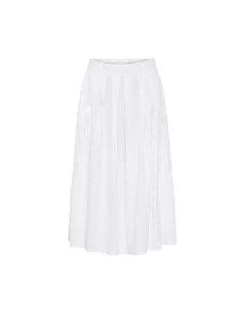 Leona Linen Skirt in Optical White