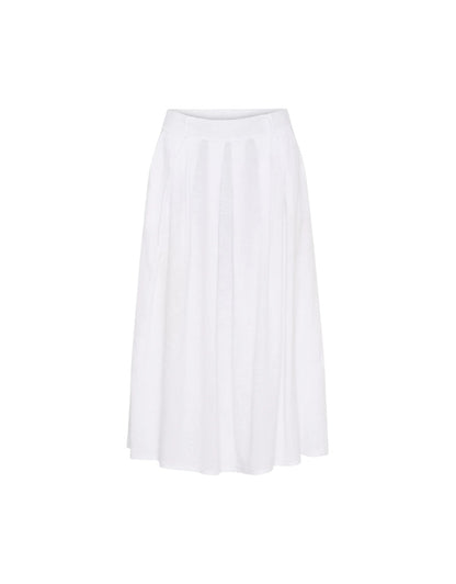Leona Linen Skirt in Optical White