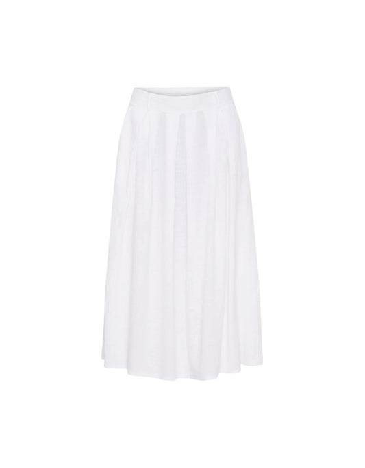 Leona Linen Skirt in Optical White