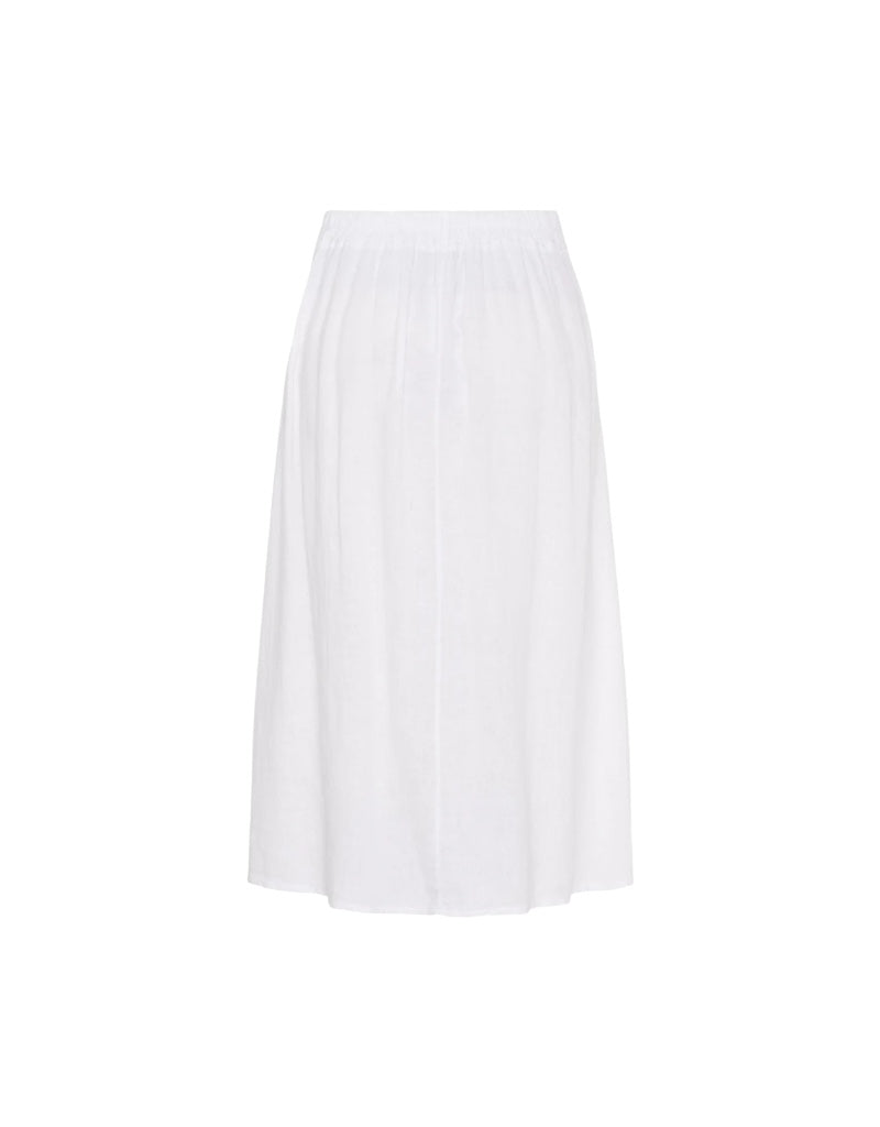 Leona Linen Skirt in Optical White
