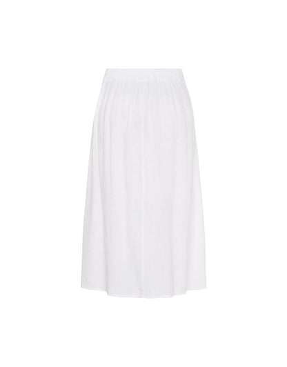 Leona Linen Skirt in Optical White