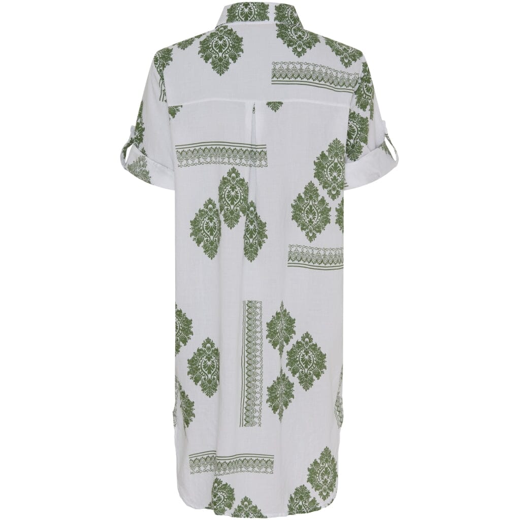 Jutta Shirt Dress in Military / White