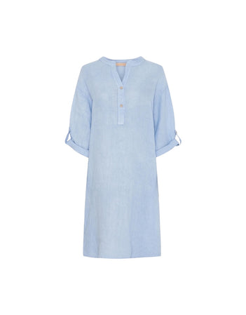 Ness Linen Dress in Celeste