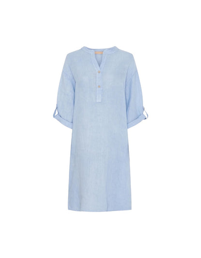 Ness Linen Dress in Celeste