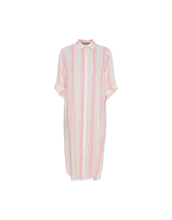 Pamela Linen Shirt Dress in Originale Stripe