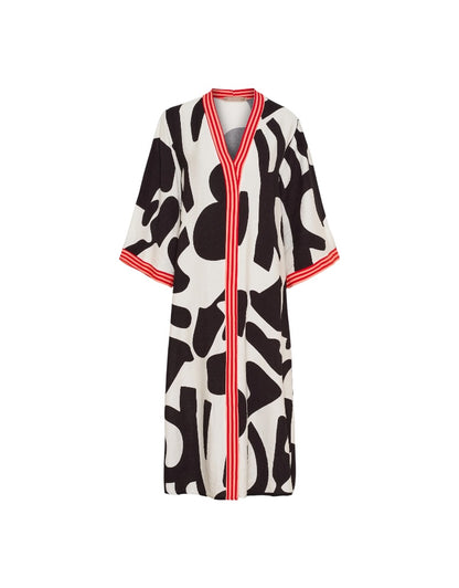 Stefania Printed Dress in Nero