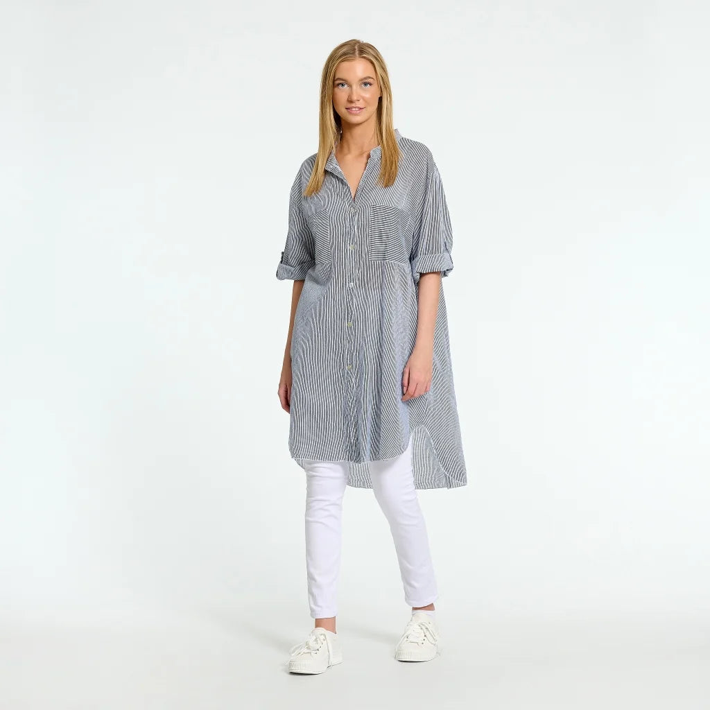 Tine Tunica in White / Blue