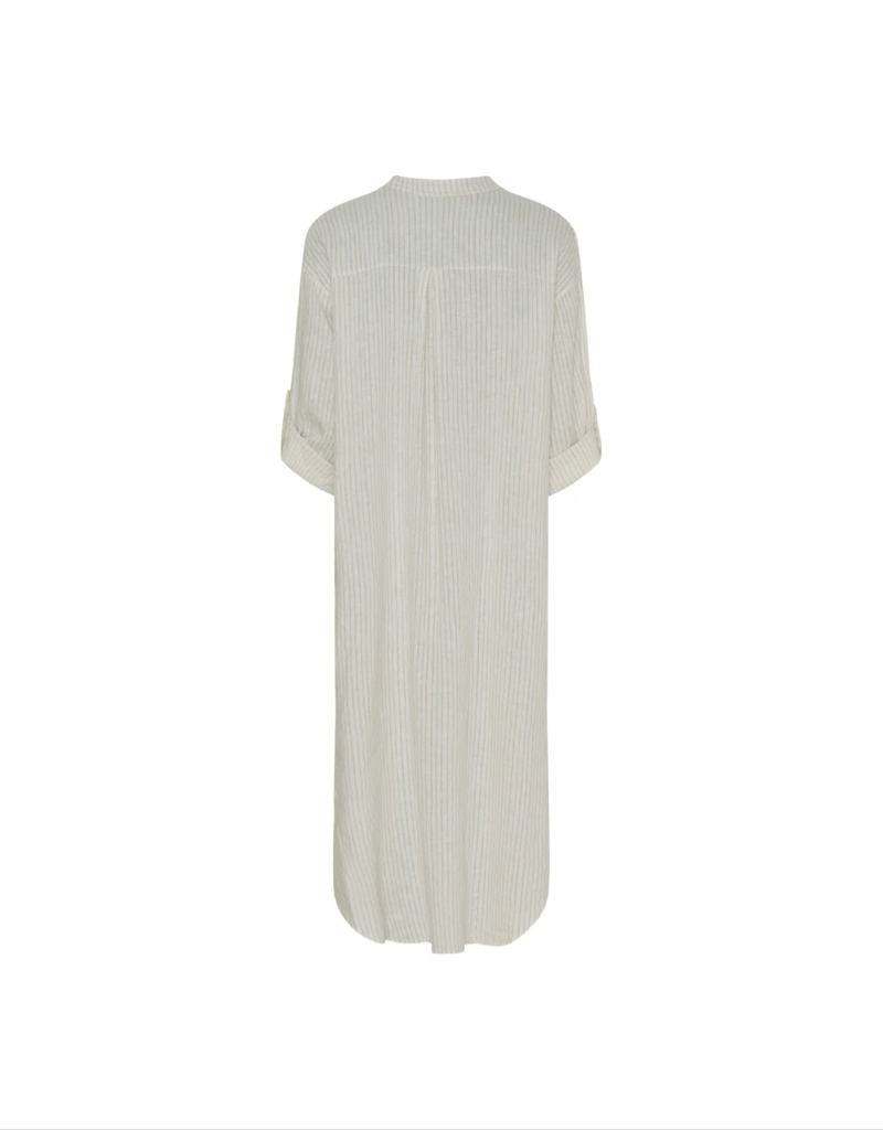 Ness Linen Dress in Panna Beige Stripe