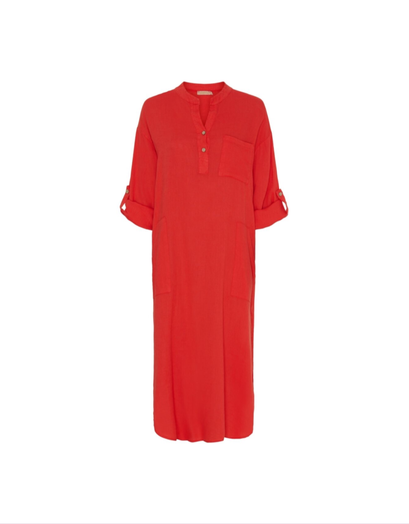 Ness Linen Dress in Red