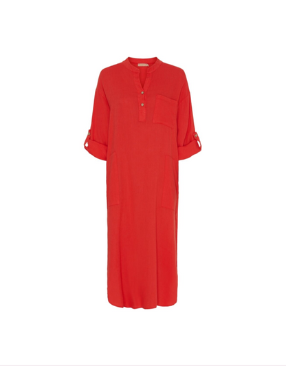 Ness Linen Dress in Red