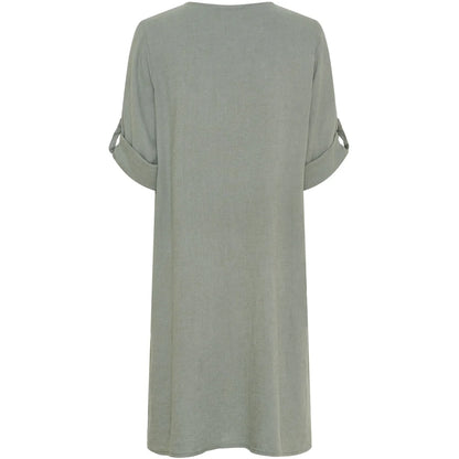 Mariella Linen Pocket Dress in Military