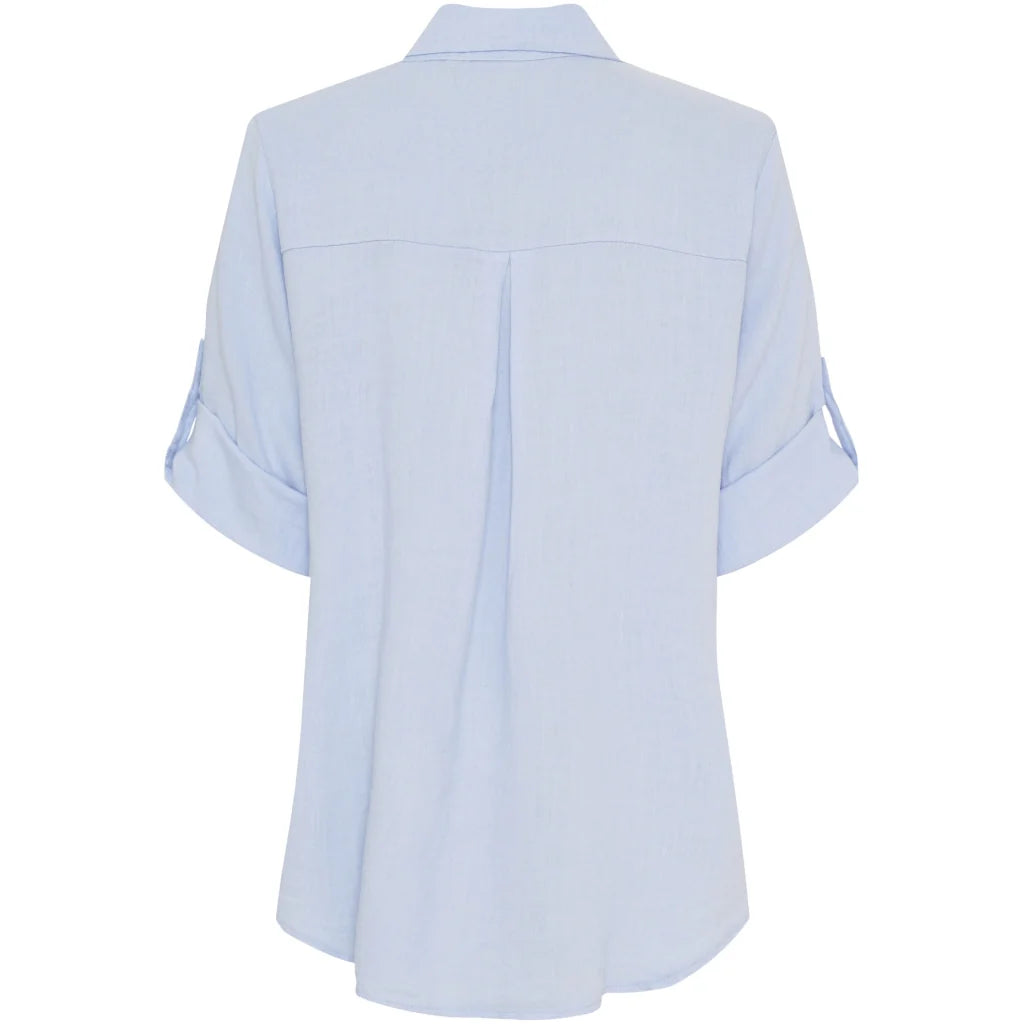 Kiara Linen Shirt in Celeste