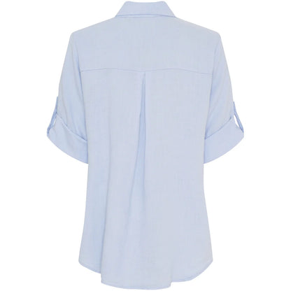 Kiara Linen Shirt in Celeste