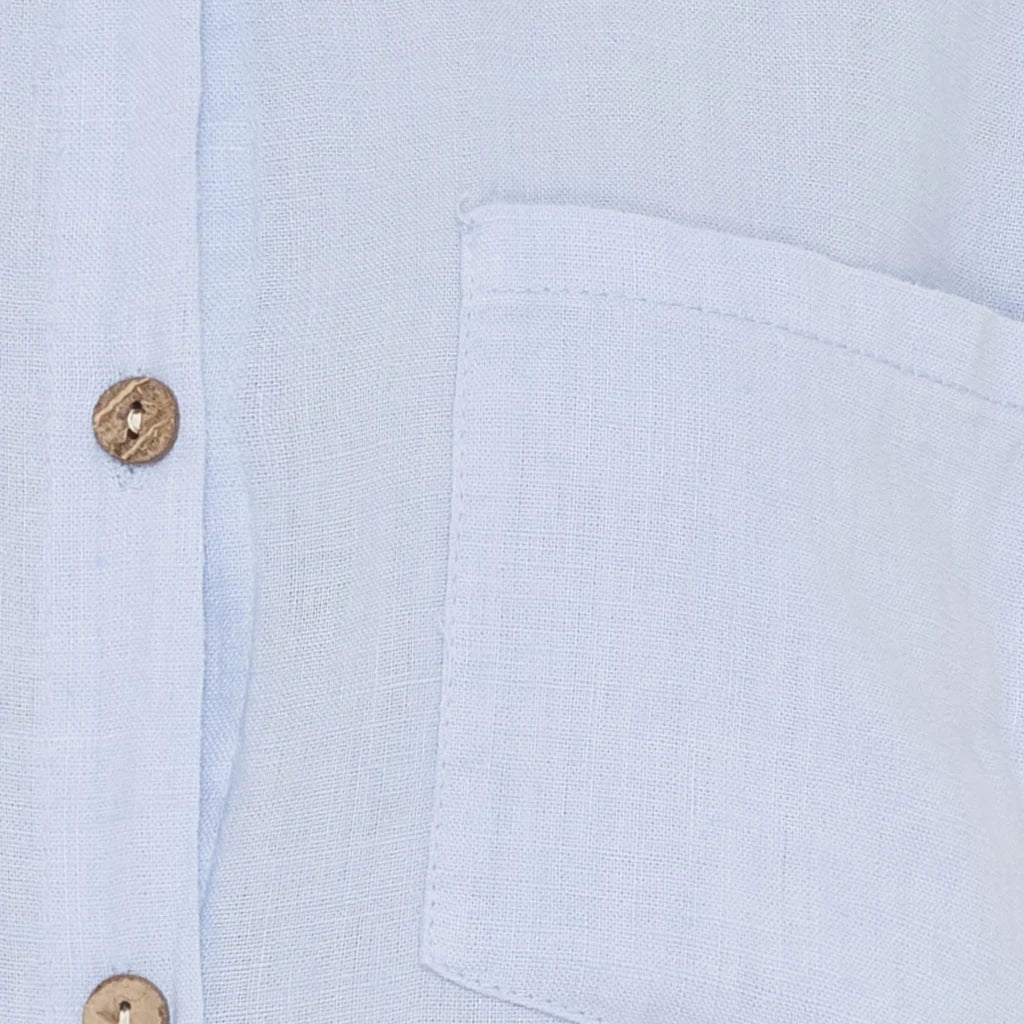 Kiara Linen Shirt in Celeste