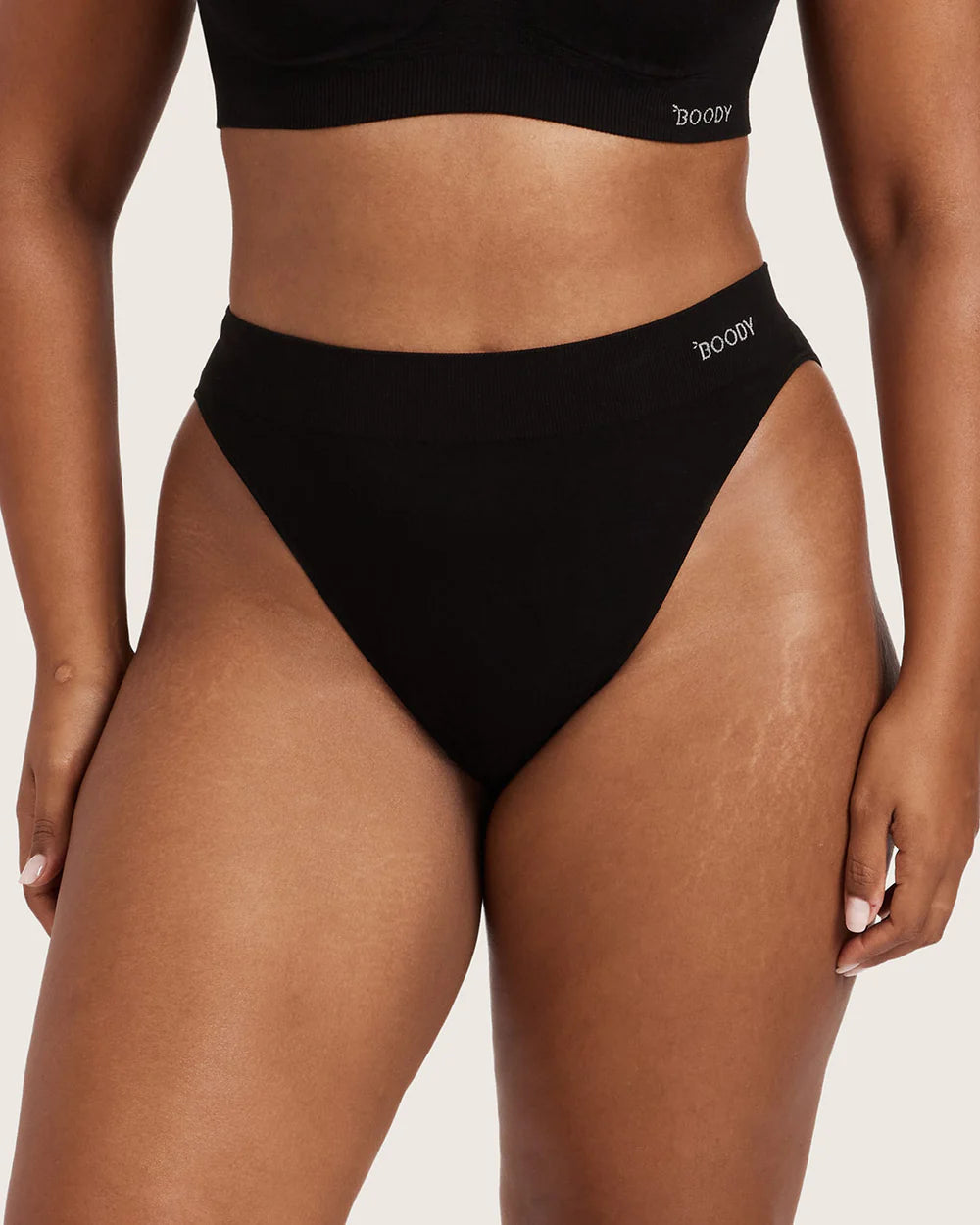High Cut Full Briefs in Black