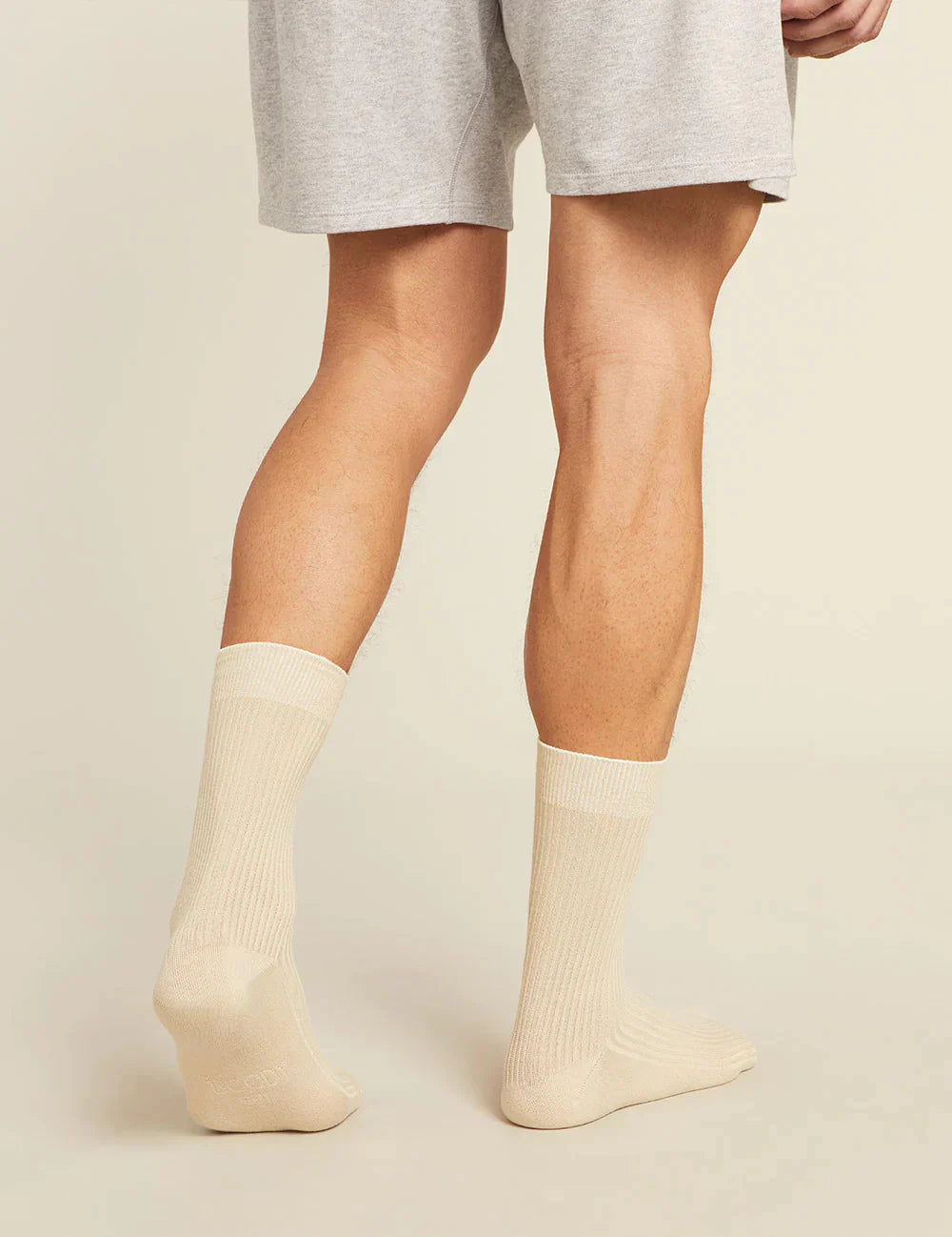 Ribbed Crew Socks in Oatmeal