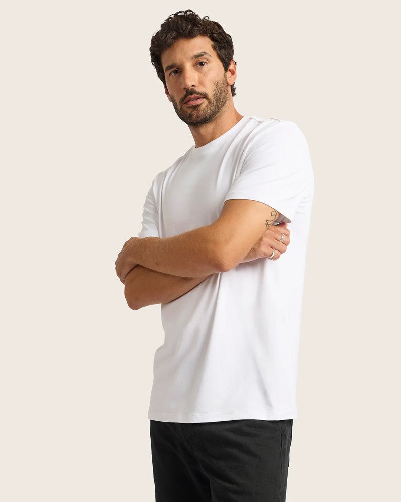 Bamboo Crew Neck T-Shirt in White