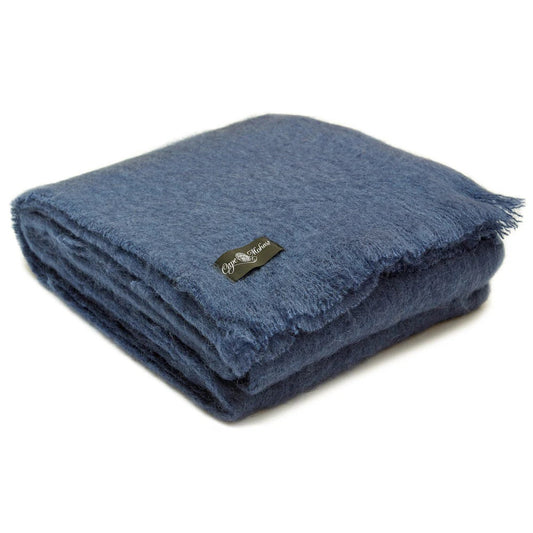 Mohair / Wool Blanket in Midnight Blue