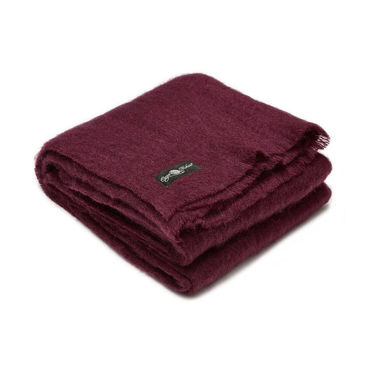 Mohair / Wool Blanket in Winter Berry