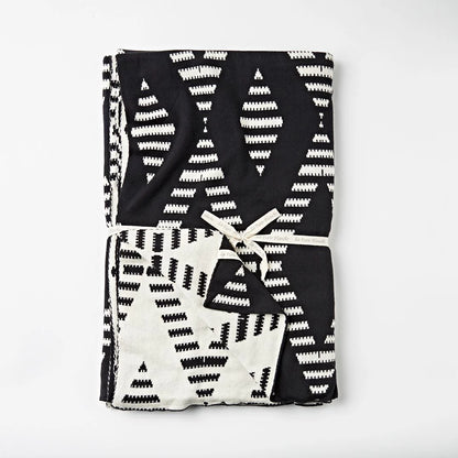 Mono Knit Reversible Cotton Throw in Rhombus