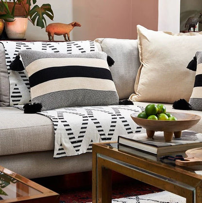 Mono Knit Reversible Cotton Throw in Rhombus