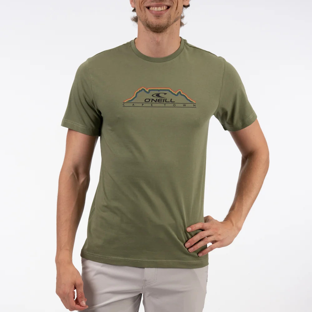 Mountain Skyline SS Tee in Bark Mist