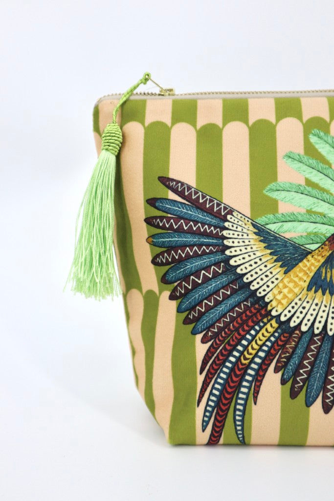 Large Velvet Makeup Bag in Bombay Gardens