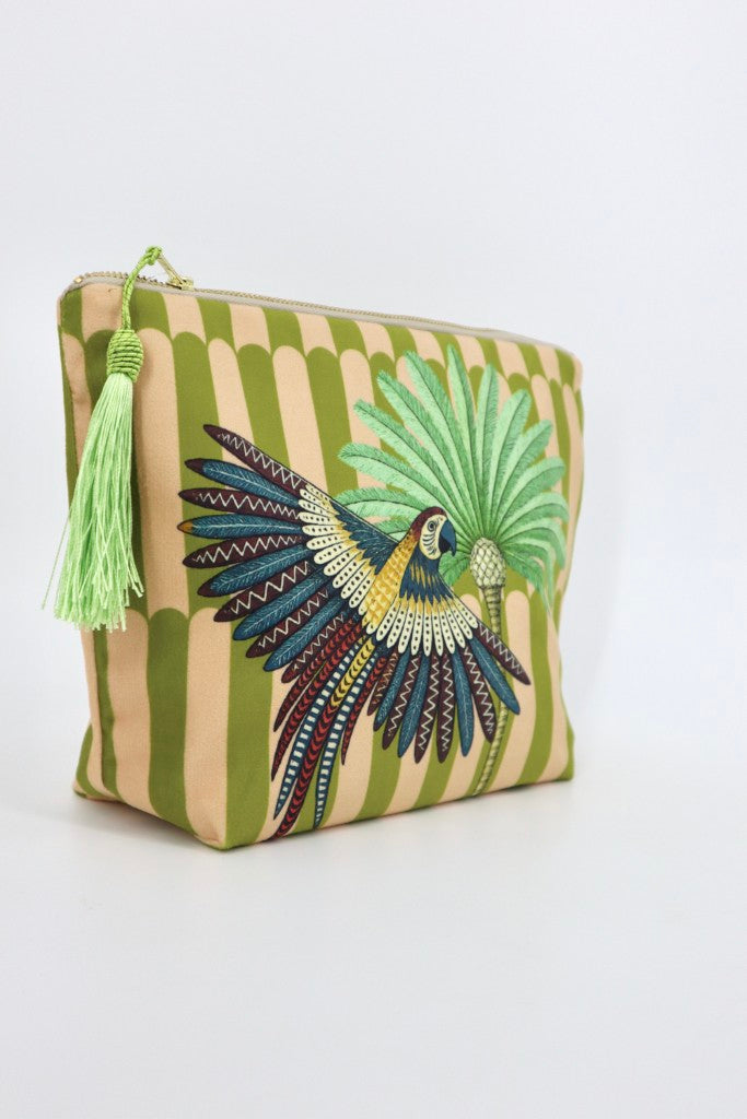 Large Velvet Makeup Bag in Bombay Gardens