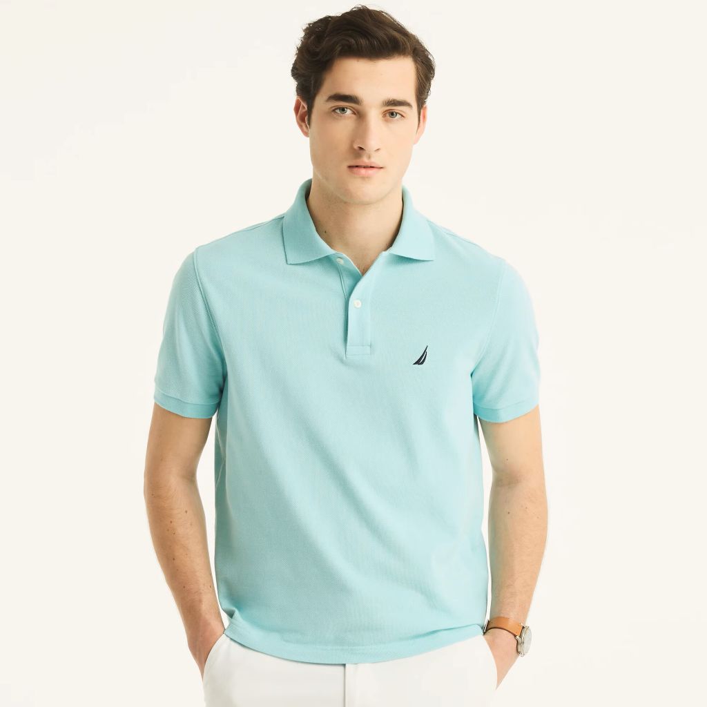 Classic Fit Deck SS Polo in Reef Blue