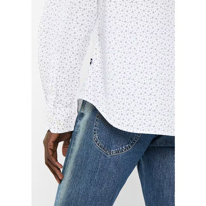 Urchin Print LS Woven Shirt in Bright White