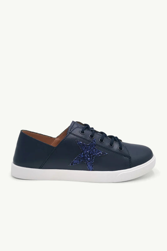 Vicki Leather Sneaker in Navy