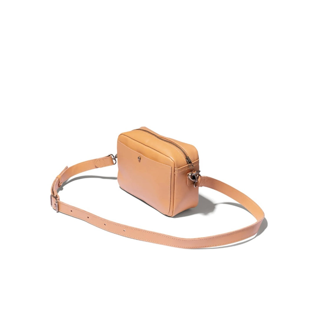 Nixie Leather Camera Crossbody in Almond Tan