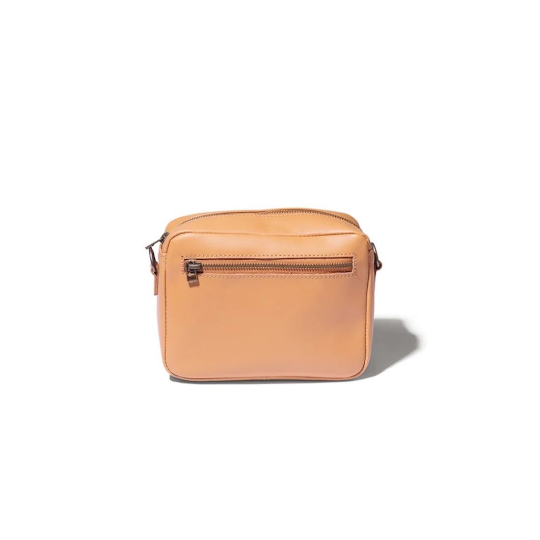 Nixie Leather Camera Crossbody in Almond Tan