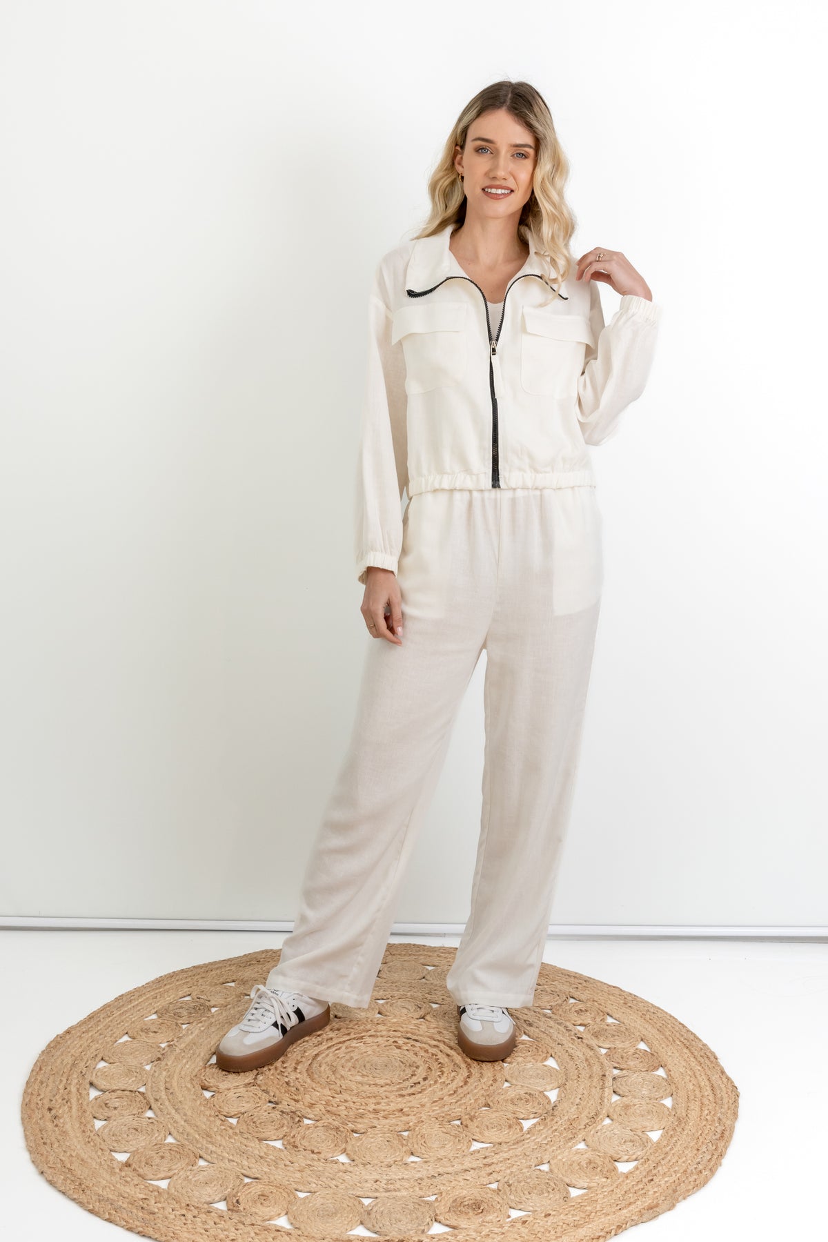 Otto Zipper Jacket in Milk