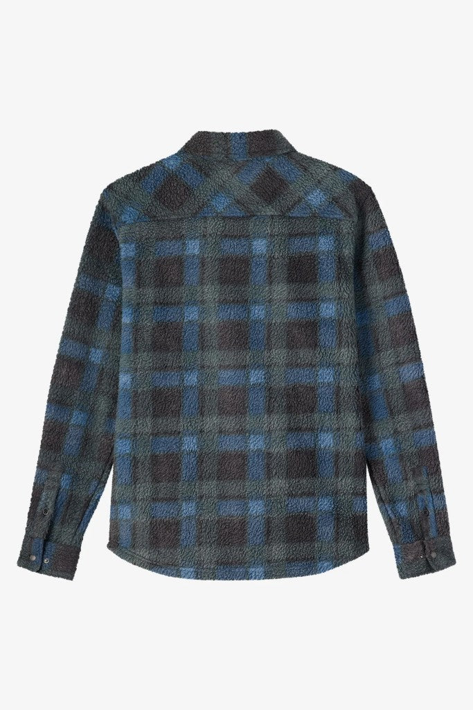 Glacier Plaid High Pile Superfleece Jacket in Dark Slate