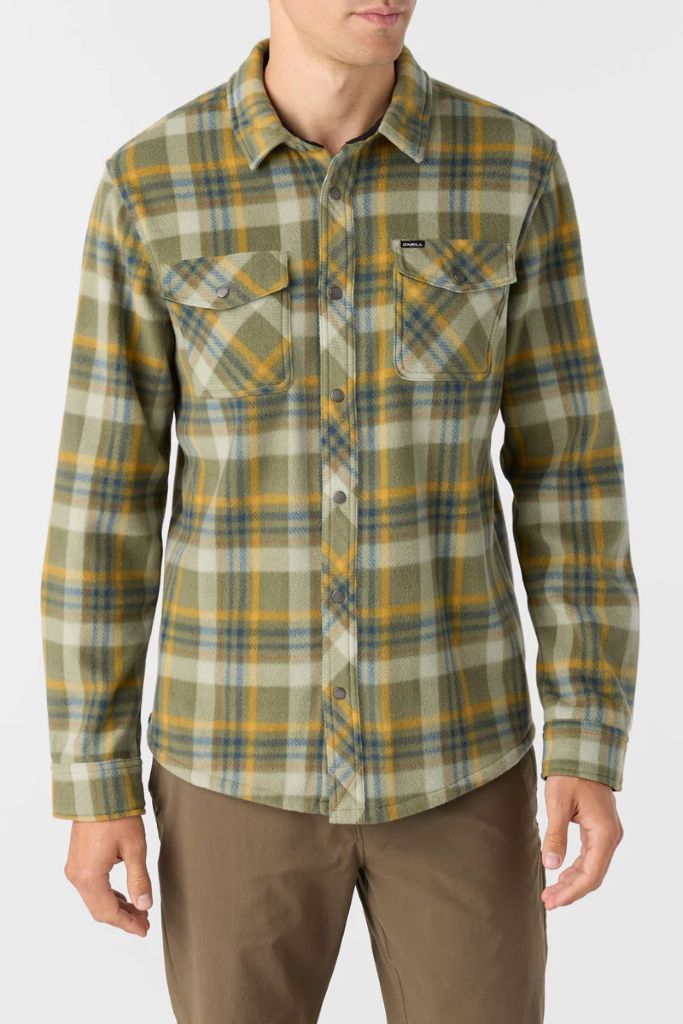 Glacier Plaid Superfleece Jacket in Deep Lichen Green