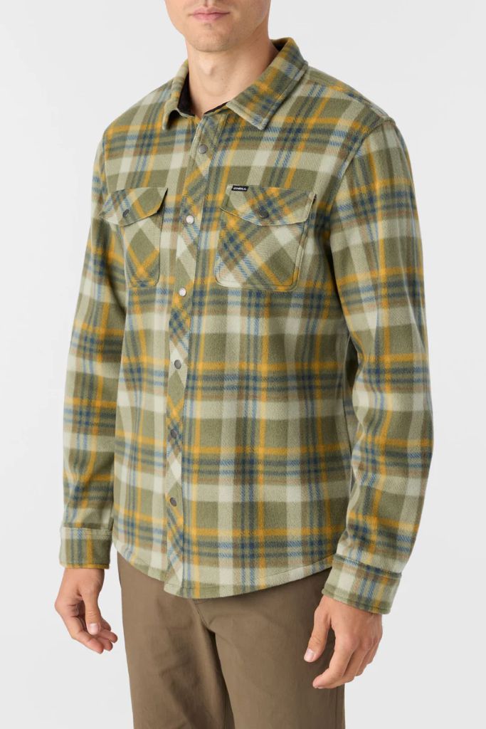 Glacier Plaid Superfleece Jacket in Deep Lichen Green